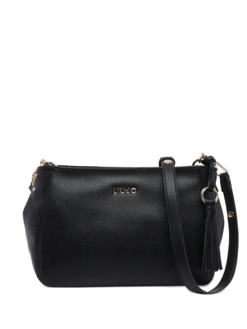 LIU JO logo-plaque tassel shoulder bag Black AA6187E101222222