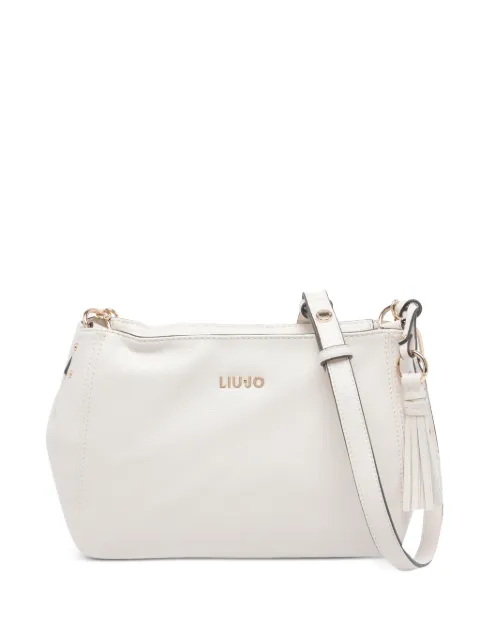 LIU JO logo-plaque tassel shoulder bag White AA6187E1012