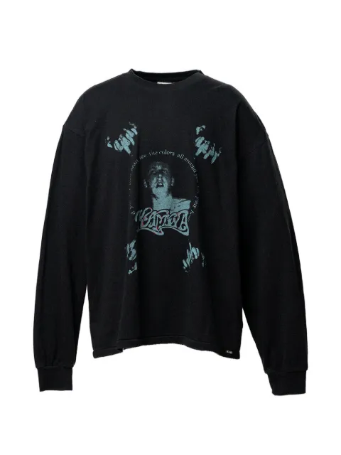 KAMIYA graphic-print long-sleeve t-shirt Black G16LT092