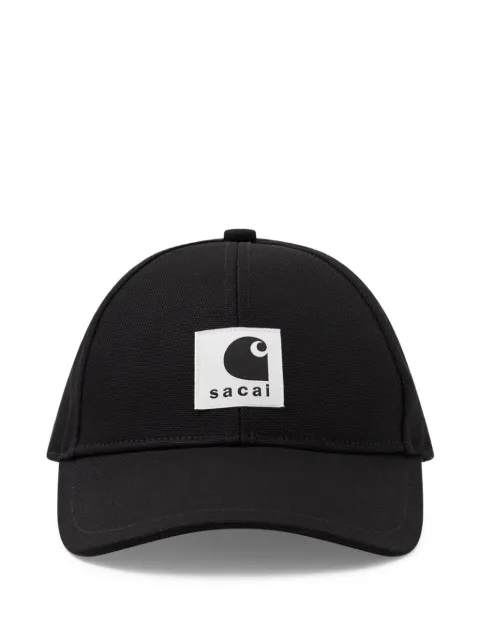 Carhartt WIP X Sacai logo patch cap Black 2601093S