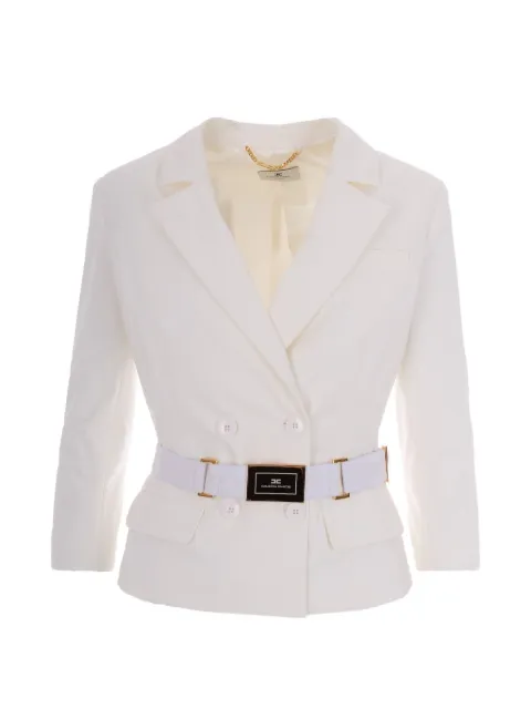 Elisabetta Franchi belted fitted jacket White GI22461E2