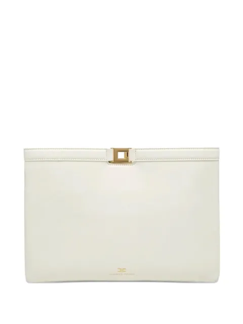 Elisabetta Franchi rectangle hardware clutch bag White BS18A61E2