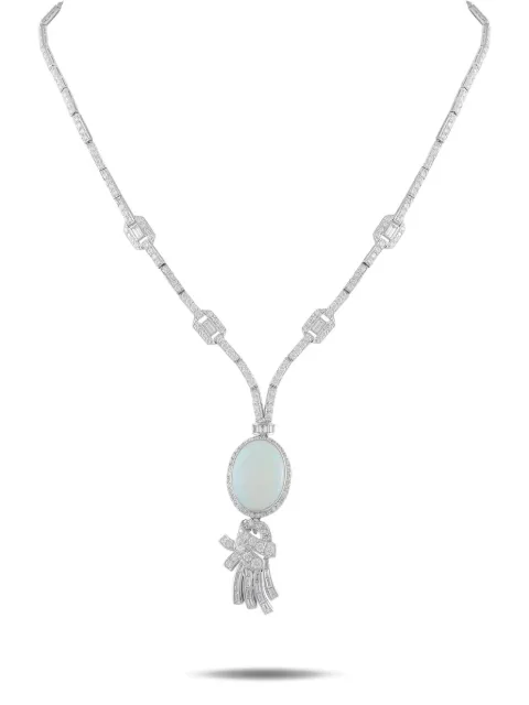 LB Exclusive diamond and opal necklace Silver MF17012826