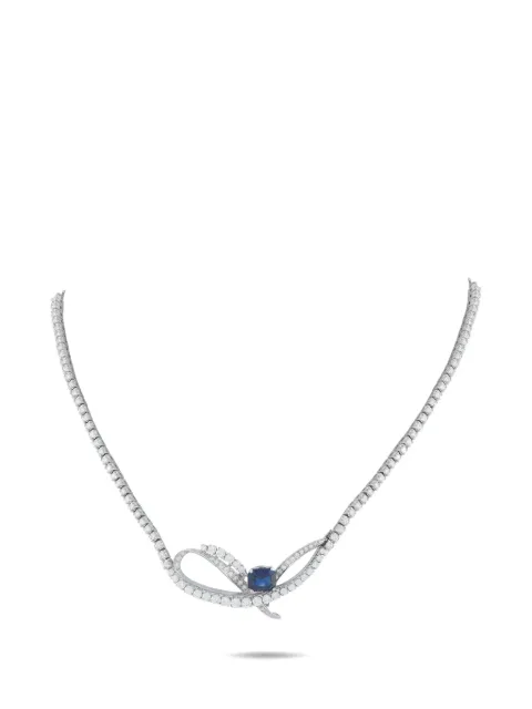LB Exclusive diamond and sapphire necklace Silver MF18012826