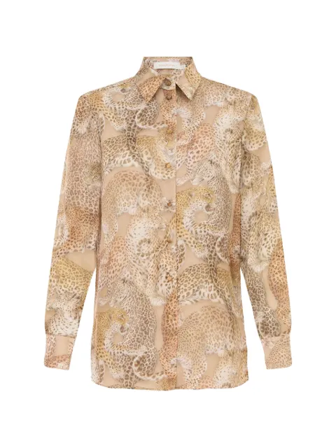 ZIMMERMANN leopard button shirt Neutrals 6980TC261