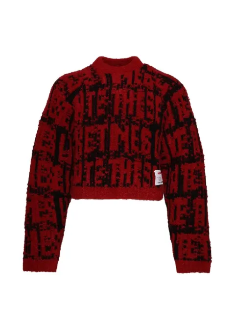 RRR123 cropped cotton sweater Red ITLTSW60