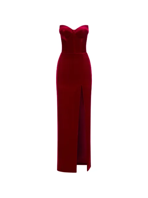 IMROSKA Imroska 24 strapless slit maxi dress Red IMROSKA24