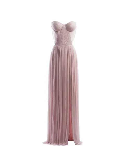 IMROSKA Sweet 18 strapless draped maxi gown dress Pink IMROSKASWEET18
