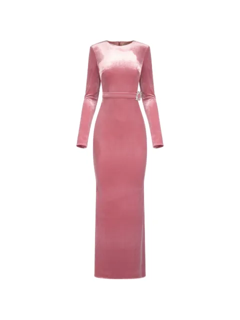 IMROSKA Imroska Self Portrait cut-out embellished velvet maxi dress Pink IMROSKASELFPORTRAIT