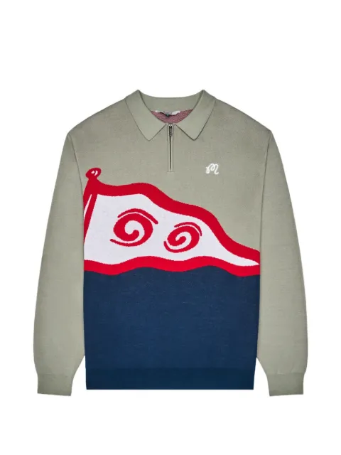 Malbon Golf logo-embroidered polo shirt Grey CM9758SGRNVY