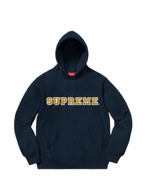 Supreme logo-lettering hoodie Blue SU26961
