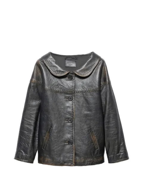 Prada antiqued nappa leather jacket Black 58A276SOOO19QQ