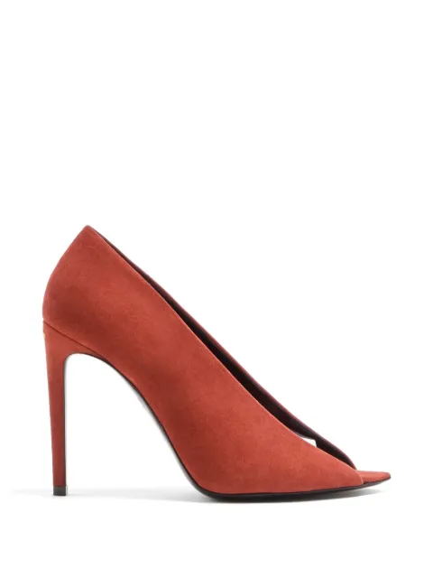 Valentino Garavani open toe Révélé suede pumps 105mm Red WS0PG5UHG