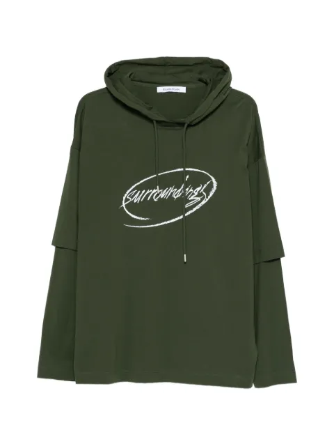 Études Studio hooded layered T-shirt Green E26MMTSH18534