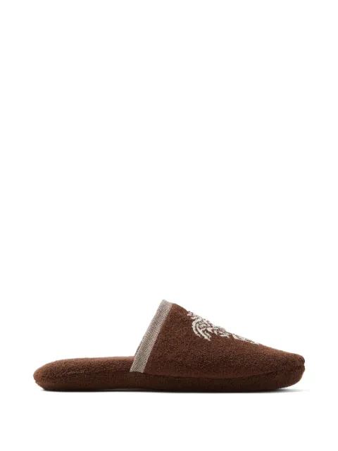 Versace cotton-terry jacquard slippers Brown 10242161A17767