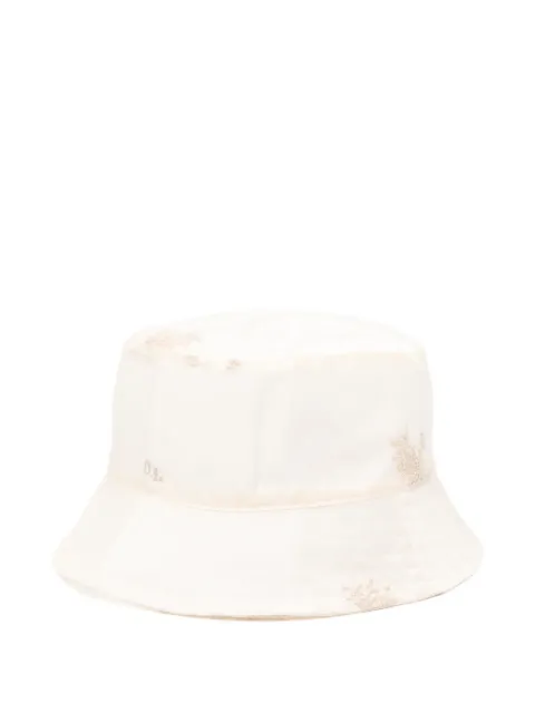 OUR LEGACY embroidered-floral bucket hat Neutrals A2268BIV