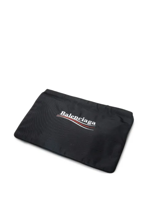 Balenciaga Pre-Owned logo-print clutch bag Black 5353341000Y1669