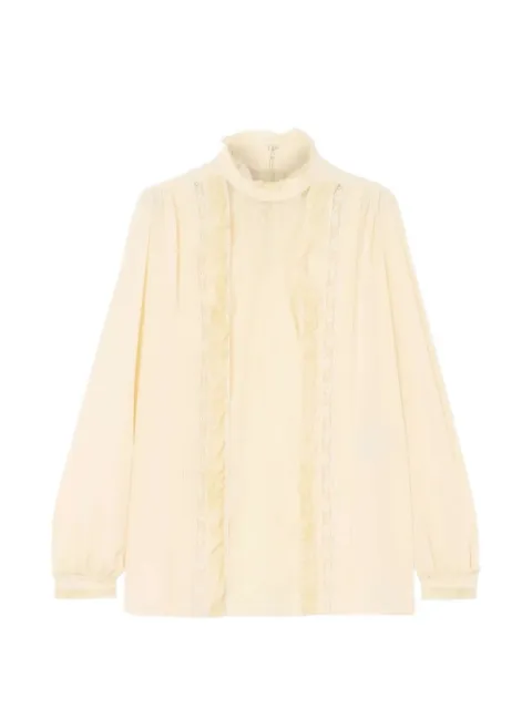 Valentino Garavani lace ruffled shirt Neutrals BAEAD590F