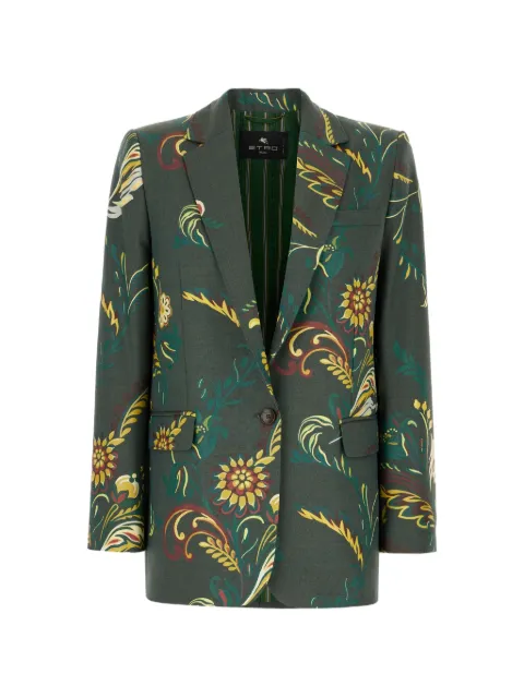 ETRO floral-print blazer Green WRCA004299SABB37