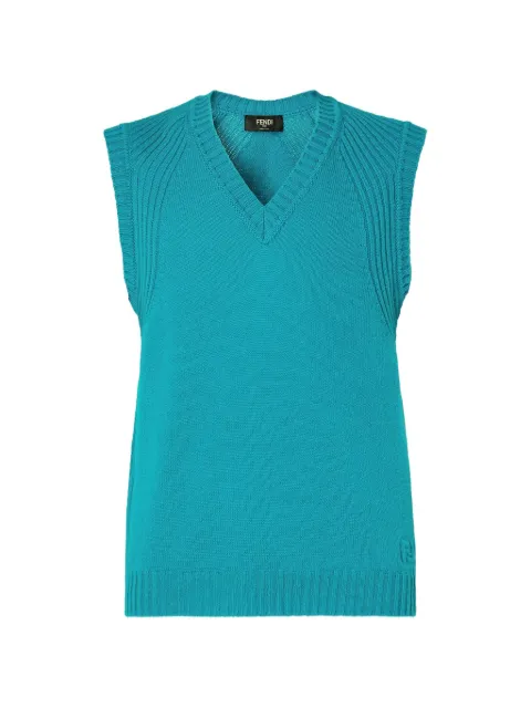 FENDI V-neck vest Blue FZE075AW0J