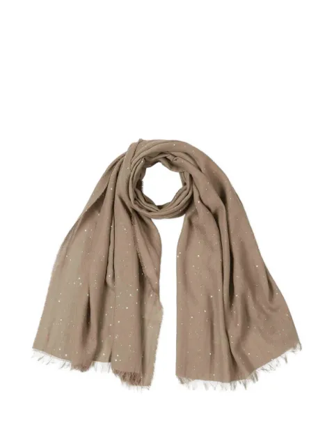 Peserico sequin fringed scarf Neutrals A31536C0