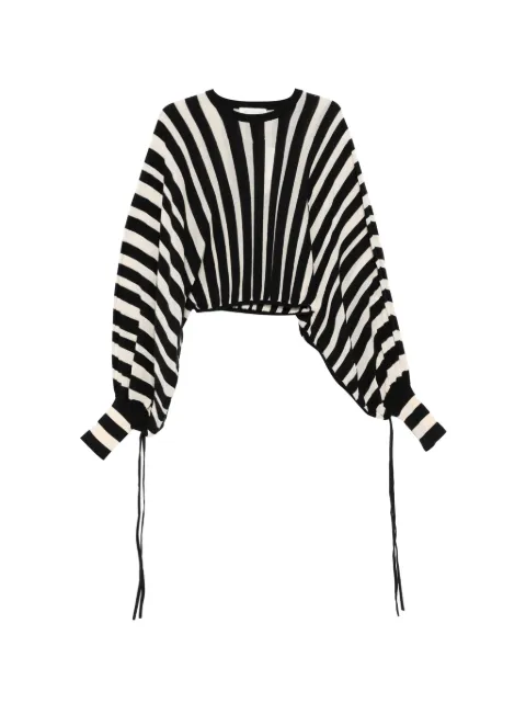 ZIMMERMANN striped balloon-sleeve top Black 7321TC261