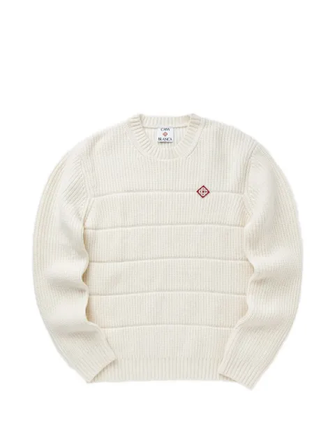 Casablanca ribbed embroidered sweater White MAW25KW104701