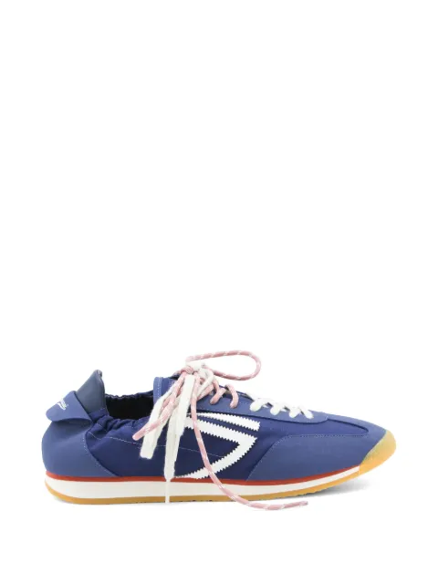 Puraai Panther logo-patch panelled sneakers Blue PU602P098