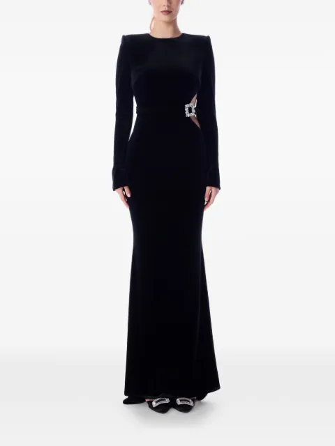 IMROSKA Self Portrait buckle-detail cut-out maxi dress Black IMROSKASELFPORTRAIT