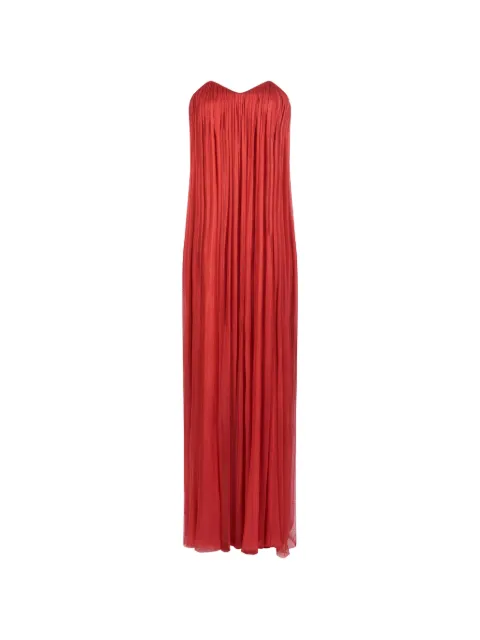 IMROSKA Gaia metallic-finish strapless maxi dress Red GAIADRESS