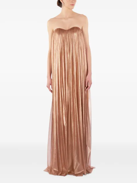 IMROSKA Gaia strapless A-line maxi gown dress Brown GAIADRESS
