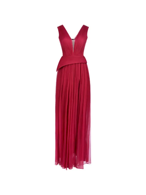 IMROSKA Imroska 32 Iris V-neck maxi dress Red IMROSKA32IRIS