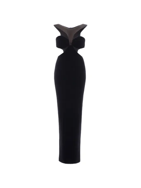 IMROSKA Cleopatra cut-out strapless maxi gown dress Black CLEOPATRA
