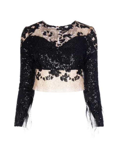 IMROSKA Zebra Dune sequin-embellished lace blouse Black ZEBRADUNEBLOUSE