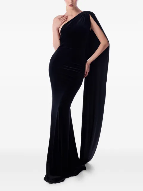 IMROSKA Alsa San one-shoulder maxi dress Black ALSASIN