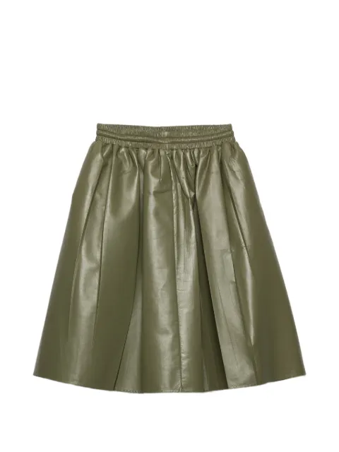 Prada pleated nappa leather skirt Green 51936SOOO1834