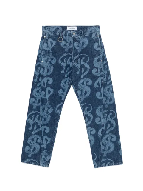 Études Studio x Andy Warhol dollar-sign print jeans Blue E26MCTRO57842