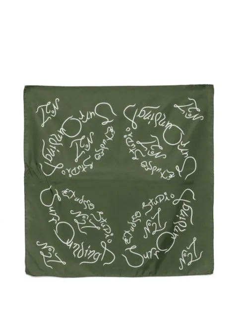 Études Studio square-shape bandana scarf Green E26NMACC94034