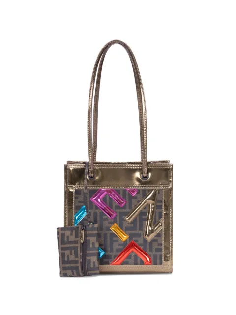 Fendi Pre-Owned small Zucca metallic tote bag Gold 23058BH189XEM079