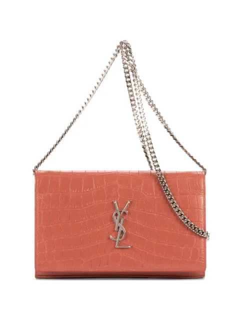 Saint Laurent Pre-Owned vintage croc-embossed chain bag Red CFP3778290216