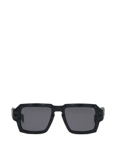 Philipp Plein Eyewear Matrix diamond-cut square sunglasses Black PAFAMES0302PXV092N