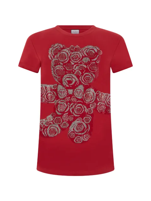 Philipp Plein Pure Fit T-shirt flower teddy Red FAFCWTK3979PJY002N