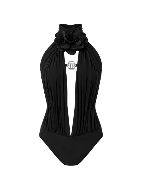 Philipp Plein sleeveless bodysuit flower Black FAFCWRK0718PJY002N