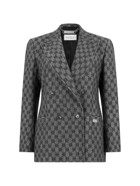 Philipp Plein monogram double-breasted blazer Black FAFCWRF0824PTE004N