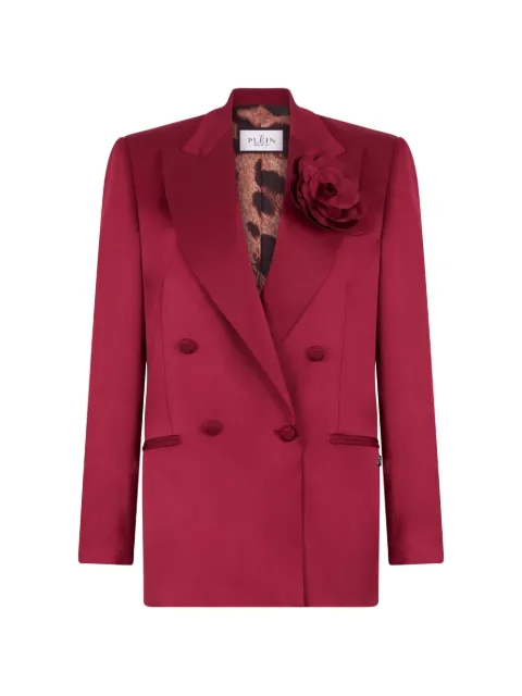 Philipp Plein dame-fit double-breasted blazer flower Red FAFCWRF0815PTE003N