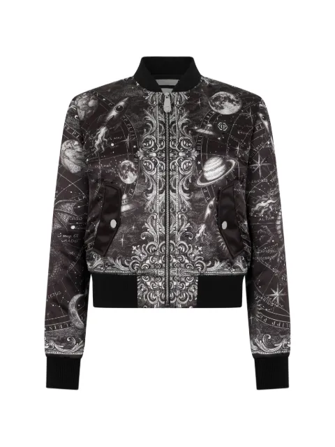 Philipp Plein regular-fit satin bomber Zodiac Black FAFCWRB1603PTE003N
