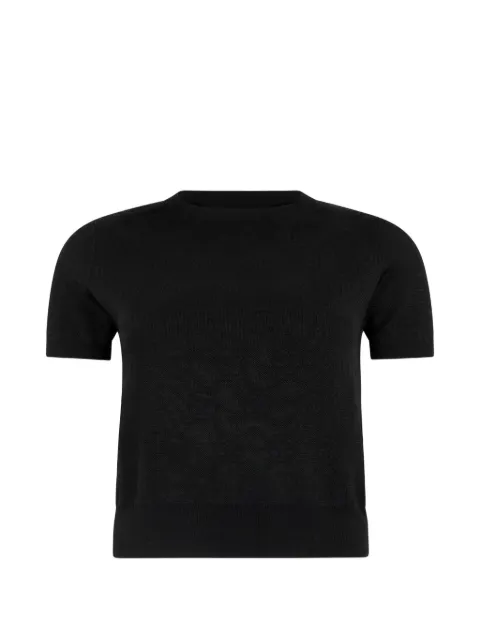 Philipp Plein jacquard-monogram merino-wool T-shirt Black FAFCWKK0326PTE076N