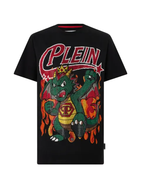 Philipp Plein dragon-embellished T-shirt Black FAFCMTK9154PJY002N