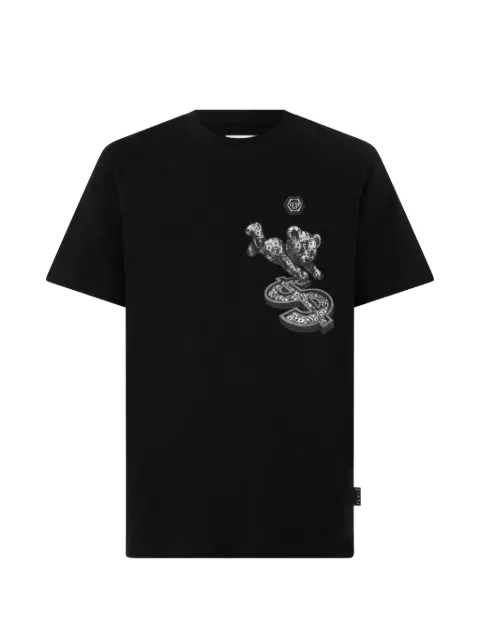 Philipp Plein Teddy Dollar-patch T-shirt Black FAFCMTK9133PJY002N