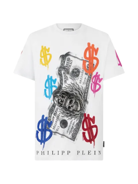 Philipp Plein Dollar Logo t-shirt White FAFCMTK9131PJY002N
